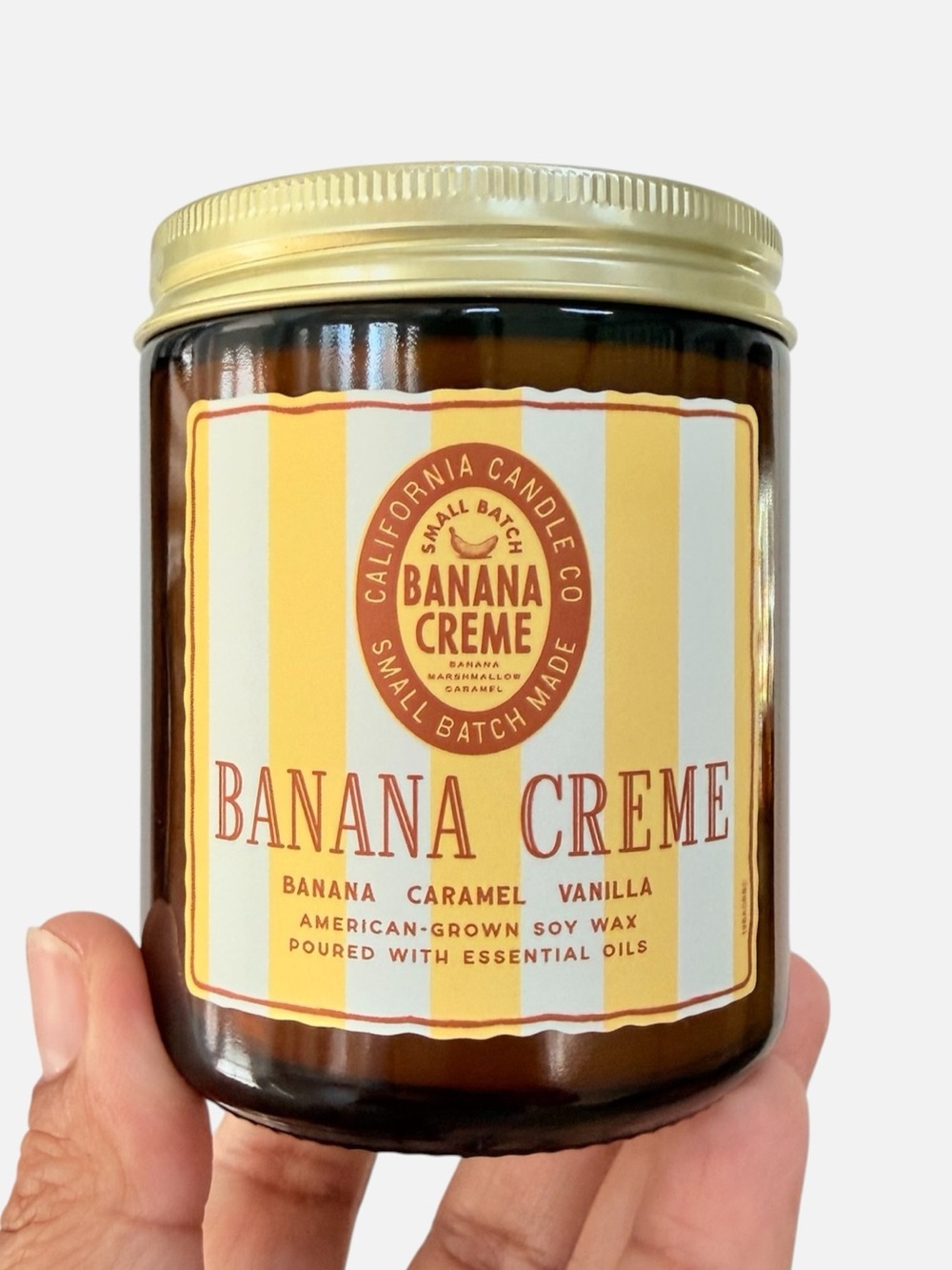 Leoben Company Banana Creme Luxury Scented Soy Candle - Yellow